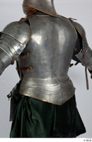  Photos Medieval Knight in plate armor 9 Green Gambeson Historical Medieval soldier plate armor upper body 0005.jpg